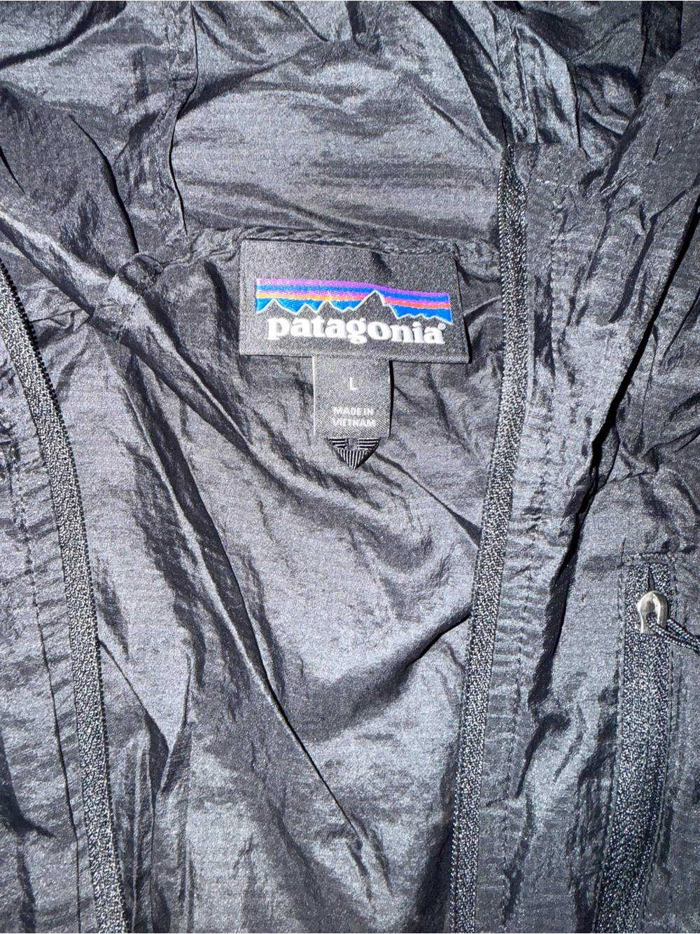 Patagonia Black Hooded Houdini Womens Large - Picture 3 of 3